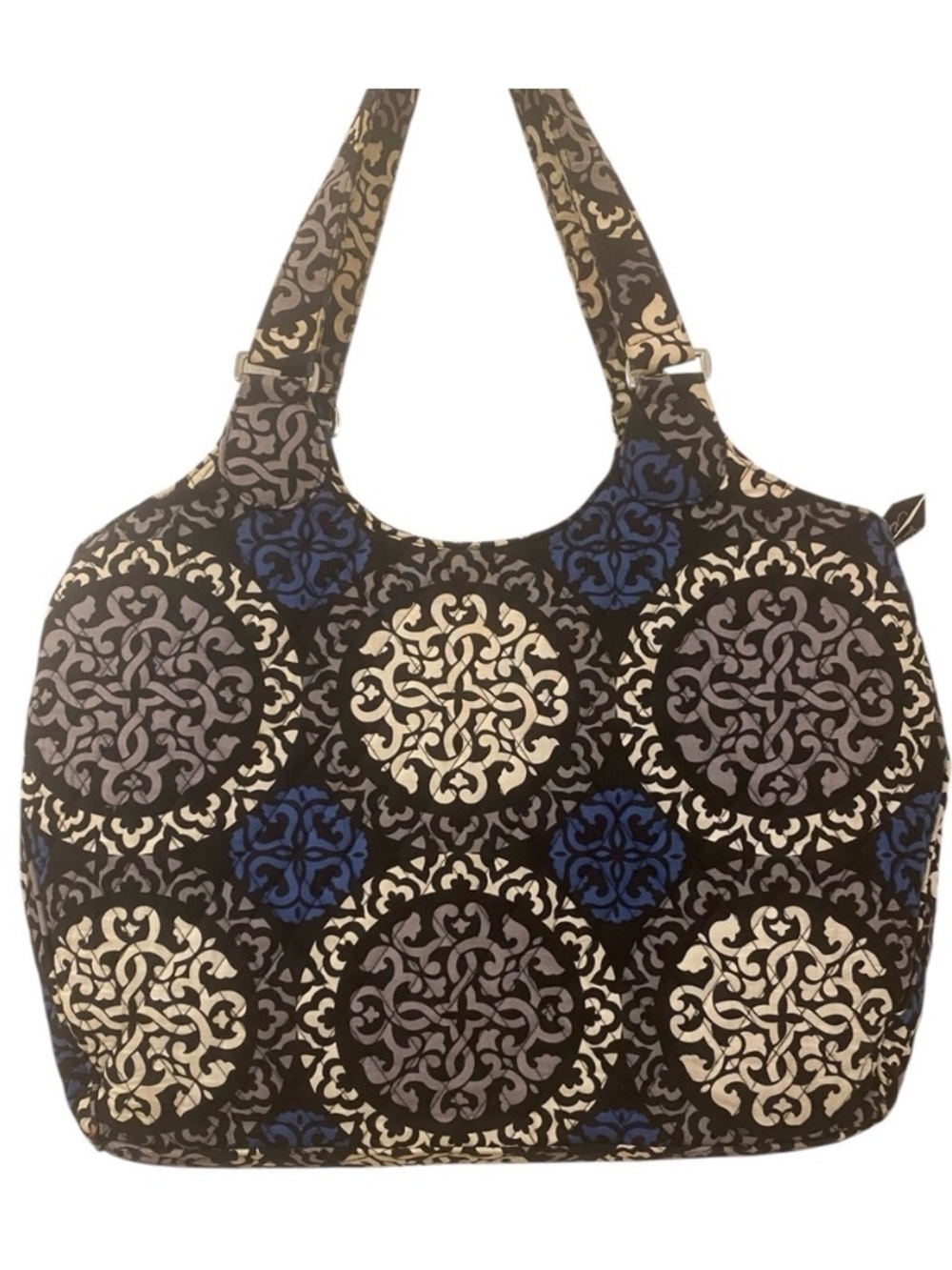 Vera Bradley Vintage Blue Medallion Quilted Large Tote Purse